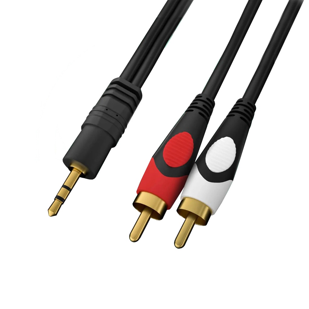 [4232] Buerotika AUX 3.5mm Jack to 2 RCA Audio Cable 1.5M – Full Copper, Ultra High Transfer Speed (Multiple Lengths) | 52125