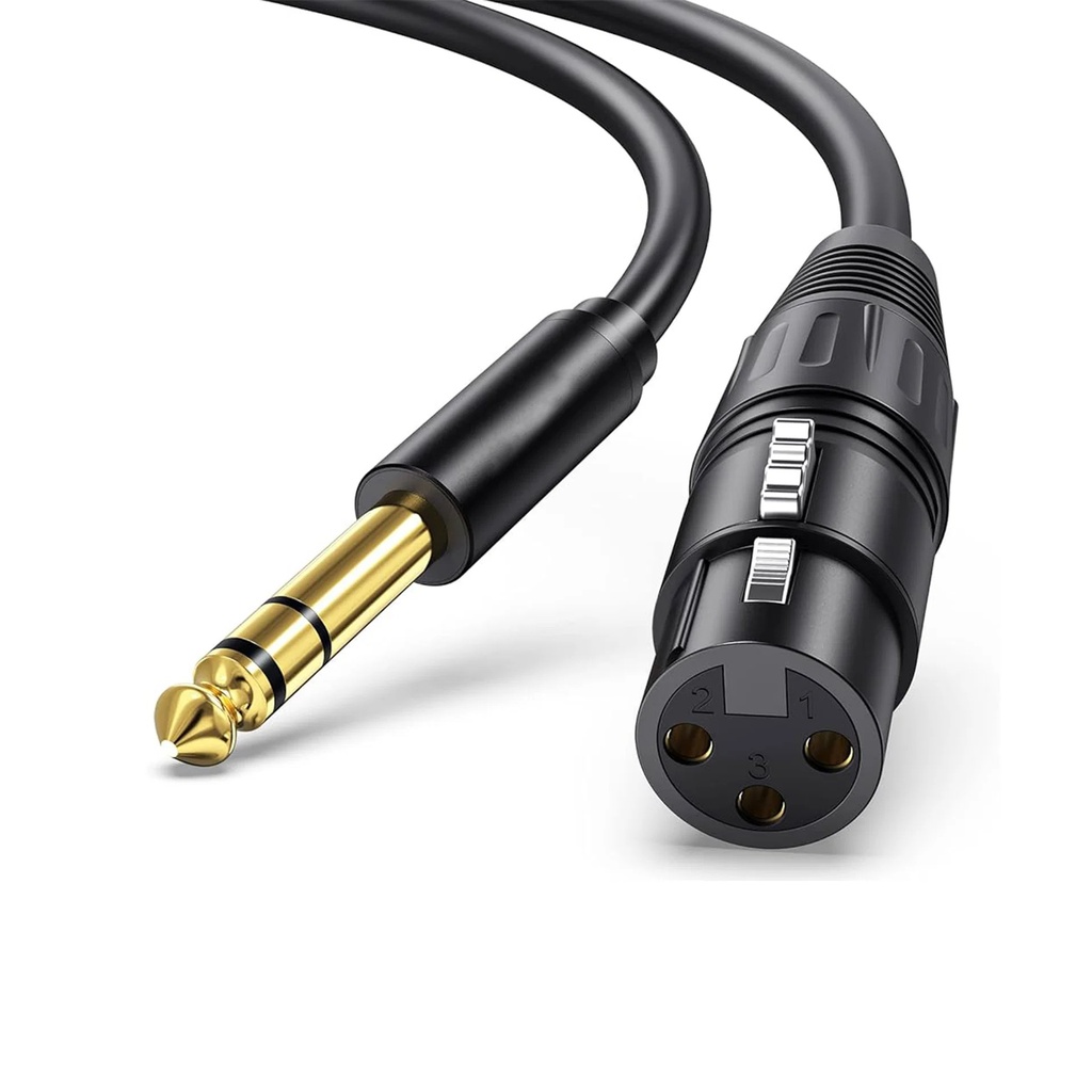 Buerotika Professional XLR Female to TRS 6.35mm Microphone Cable 10M – Pure Sound & High Transfer Speed (Multiple Lengths) | 52159