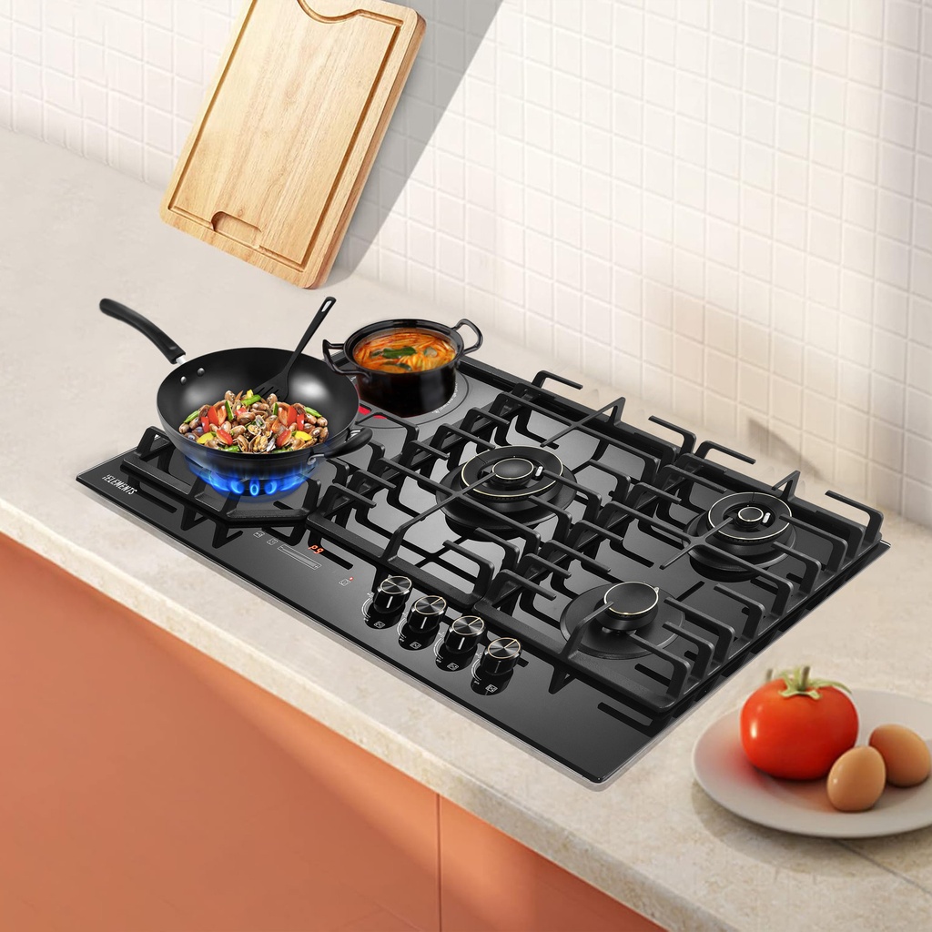 [4521] KB Elements Built-in Gas Cooktop ( 4 Gas Burners + 1 Ceramic Glass ) – ELK131GH5